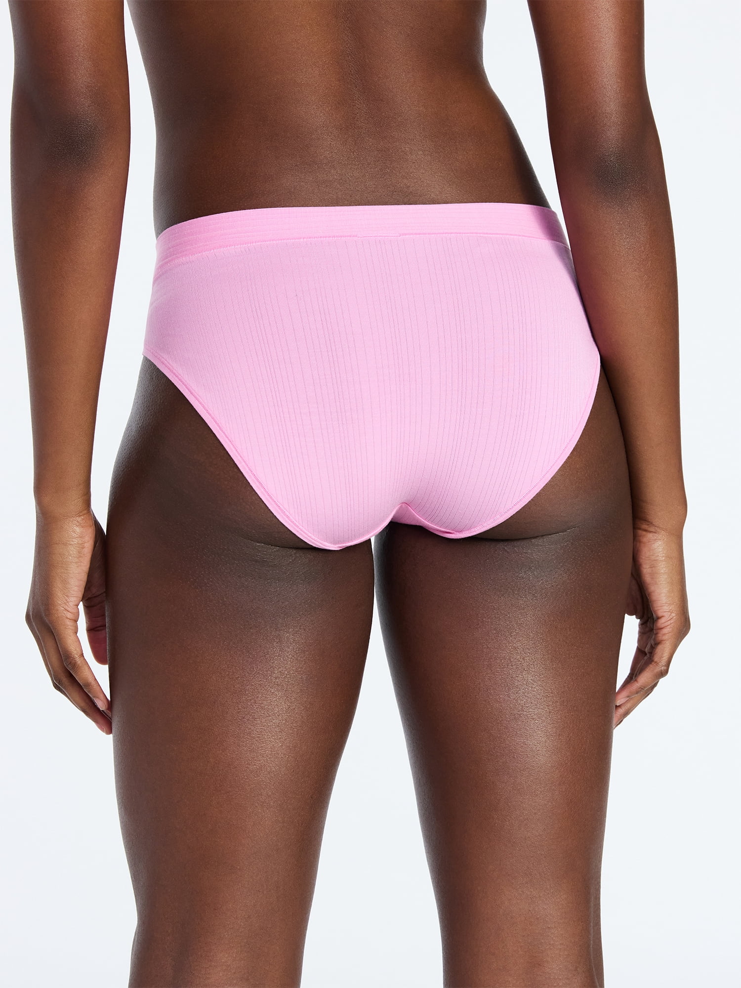 Joyspun Women's Ribbed Modal High Cut Brief Panties, 3-Pack, Sizes XS-3XL