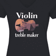 thumbnail image 4 of Inktastic Violin Treble Maker Funny Violinist Music Gift Women's V-Neck T-Shirt, 4 of 5