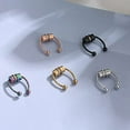 thumbnail image 4 of Colorful Bling Magnetic Septum Nose Ring Horseshoe Fake Nose Ring Set Non-Piercing Stainless Steel Hoop for Women Men Reusable Faux Body Piercing Jewelry，Rose Gold 2, 4 of 4