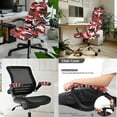 thumbnail image 2 of SCRAWLGOD Red Camouflage Non-Slip Computer Chair Cover with Arm Protector Soft Dustproof Desk Chair Seat Slipcover Easy to Remove Boss Chair Cover, 3 Pcs Set, S, 2 of 7