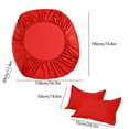 thumbnail image 2 of sruoe Double Bed Set Fitted Sheet Pillowcases, Deep Pocket Non-Slip Mattress Cover, Mattress Protector, Full Size Bottom Sheet, Soft Washable for Home, Bedroom, Bed Sheets, Red, 2 of 6