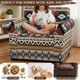 thumbnail image 4 of FKELYI American Tribal Geometric Print Armchair Slipcover 2 Pcs Set Couch Sofa Cover with Separate Cushion Cover Anti-Dust Furniture Protector for Living Room Decor, 4 of 7
