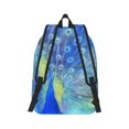 thumbnail image 3 of Xecao Peacock for Canvas College Laptop Backpack, Durable Rucksack Travel Notebook Bag School Backpack Book Bag for Men Women, 3 of 8