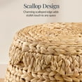 thumbnail image 6 of Best Choice Products Scalloped Water Hyacinth Storage Tote Basketwith Lid - Natural, 6 of 11