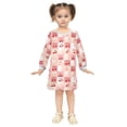 thumbnail image 2 of long-sleeved dress Cherry Plaid Pink A-line dress with ribbed cuffs Soft and comfortable, 2 of 6