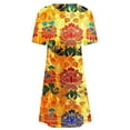 thumbnail image 4 of Summer Flower Dress for Women Casual Short Sleeve Crewneck Tank Dresses Beach Vacation Mini Sundress, 4 of 4
