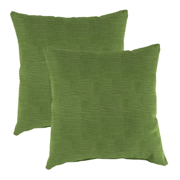 Jordan Manufacturing 18" x 18" Olive Solid Square Outdoor Throw Pillow (2 Pack)