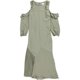 thumbnail image 1 of bar III Vestido acampanado con hombros descubiertos para mujer, verde, XX-Small, 1 of 2