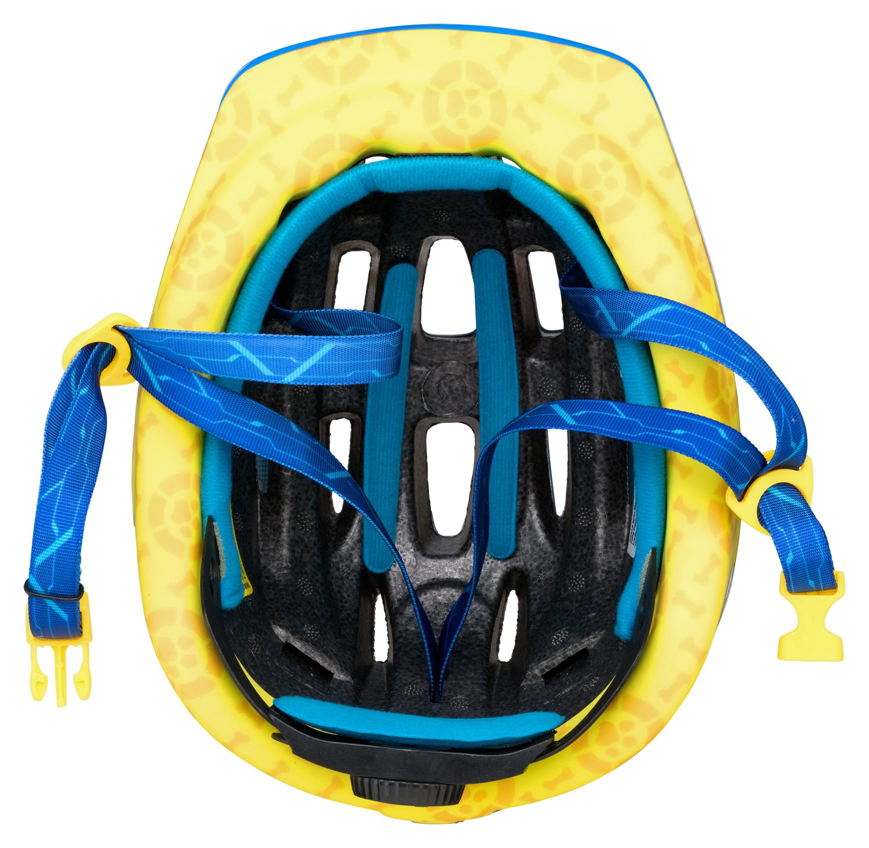 Blue and yellow bike helmet hotsell