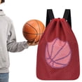 thumbnail image 4 of Mochila de baloncesto Mochila deportiva con cordón Mochila resistente al desgaste Mochila para gimnasio Calle Senderismo Viajes al aire libre Rojo, 4 of 8