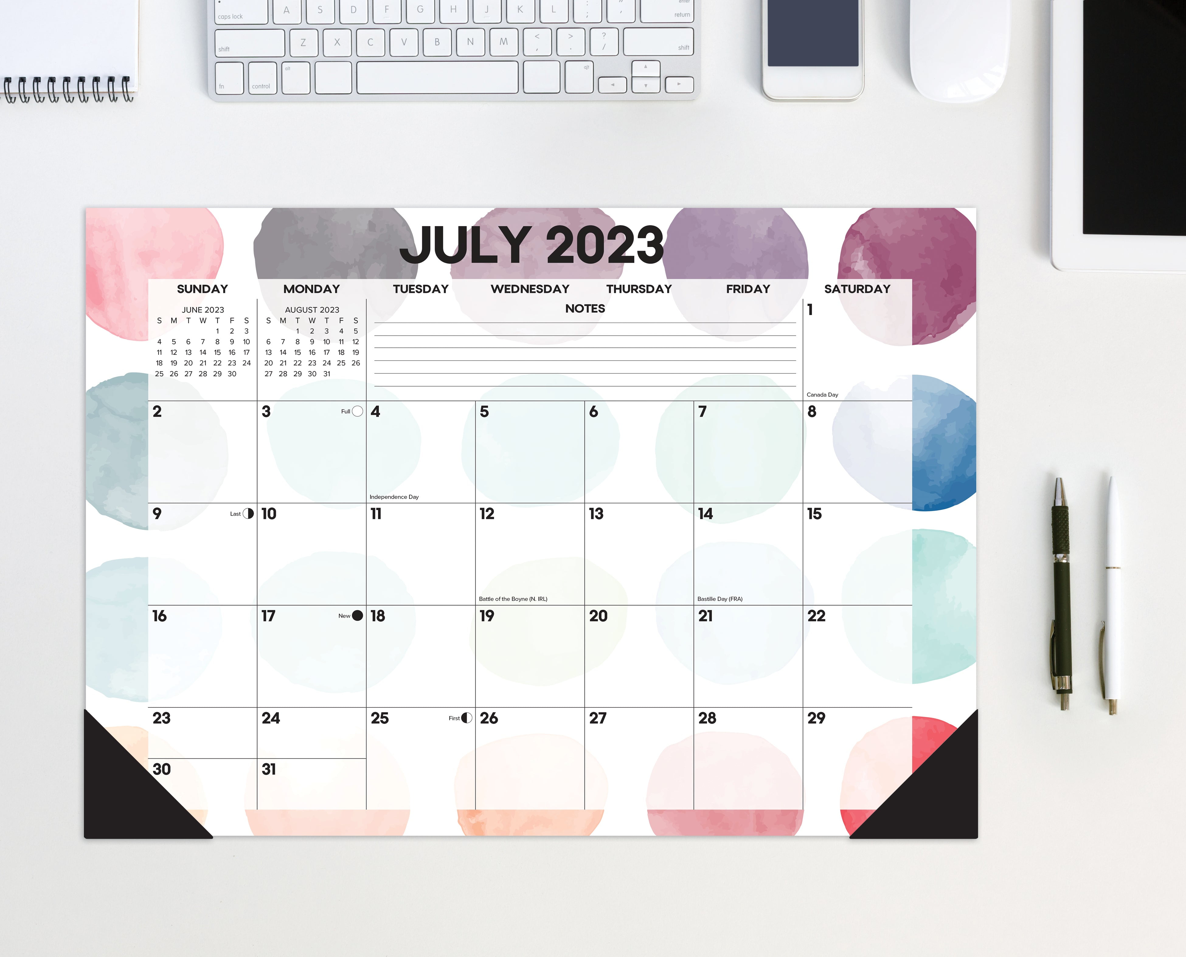 Painted Dots 2023-24 Academic 17 X 12 Small Monthly Deskpad (Calendar) -  Walmart.com