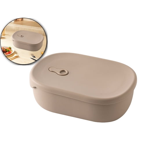 Silicone Bento Box Lunch Box for Adults, Lunch Food Container with 3 Compartment, Leakproof, Microwave & Dishwasher Safe