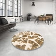 thumbnail image 4 of Ahgly Company Machine Washable Indoor Rectangle Abstract Light Brown Area Rugs, 3' x 5', 4 of 7