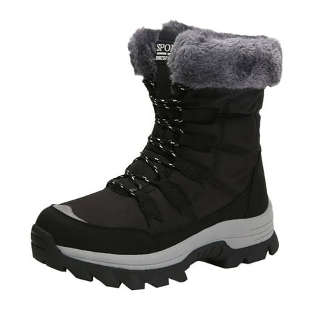 

Snow Shoes For Women Ladies Cotton Shoes Outdoor Warm Non Slip Casual Snow Boots Black 41 Hxroolrp