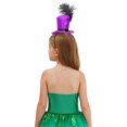 thumbnail image 2 of Doomiva Adults Kids Soldier Mini Top Hat with Feather Decorated Headband Carnival Outfit Accessories Purple One Size, 2 of 7