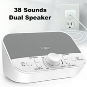 White Noise Machine - Sound Machine for Sleeping & Relaxation w/ Timer - 38 Soothing Natural Sounds Noise Maker - Portable Sleep Sound Therapy for Home, Office or Travel - Built in USB Output Charger
