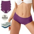 thumbnail image 2 of Period Underwear for Women, Audhol Women's Solid Color Physiological Underwear Breathable Mesh Underwear 3Pc Underwear Women Pack Purple6 3XL, 2 of 3