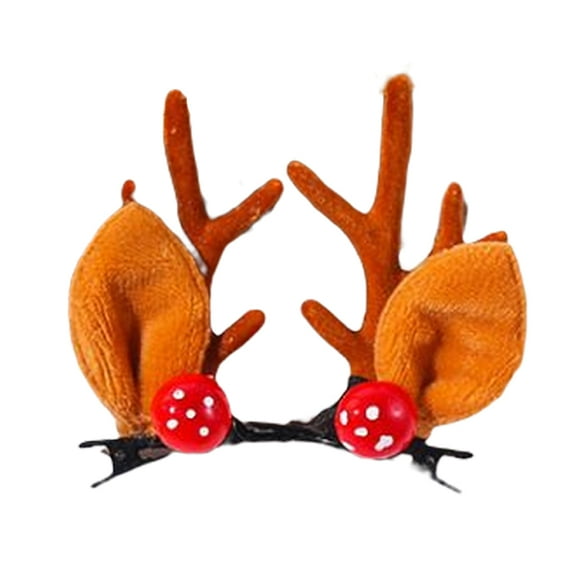 Diadema de Navidad para fiesta de vacaciones, Cosplay, tocado de Navidad, Clips laterales de moda, accesorios de joyería para de niños y Kits de decoración para fiestas Pinza de pelo de color caqui Bearachild HA070568-04