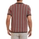 thumbnail image 3 of Polo de punto a rayas INSPIRE CHIC para hombres, camisetas de polo de manga corta con botones, jacquard, talla L, marrón oscuro, 3 of 6