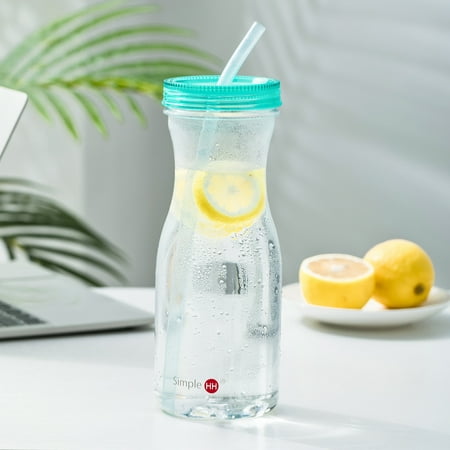 Holiday Season|Tritan Water Bottle With Straw by SimpleHH: BPA Free Cold Drink | Water Container | Dishwasher-Safe Tumbler | Extra Wide Mouth w/ Easy Twist Lid | 33oz | Tiffany