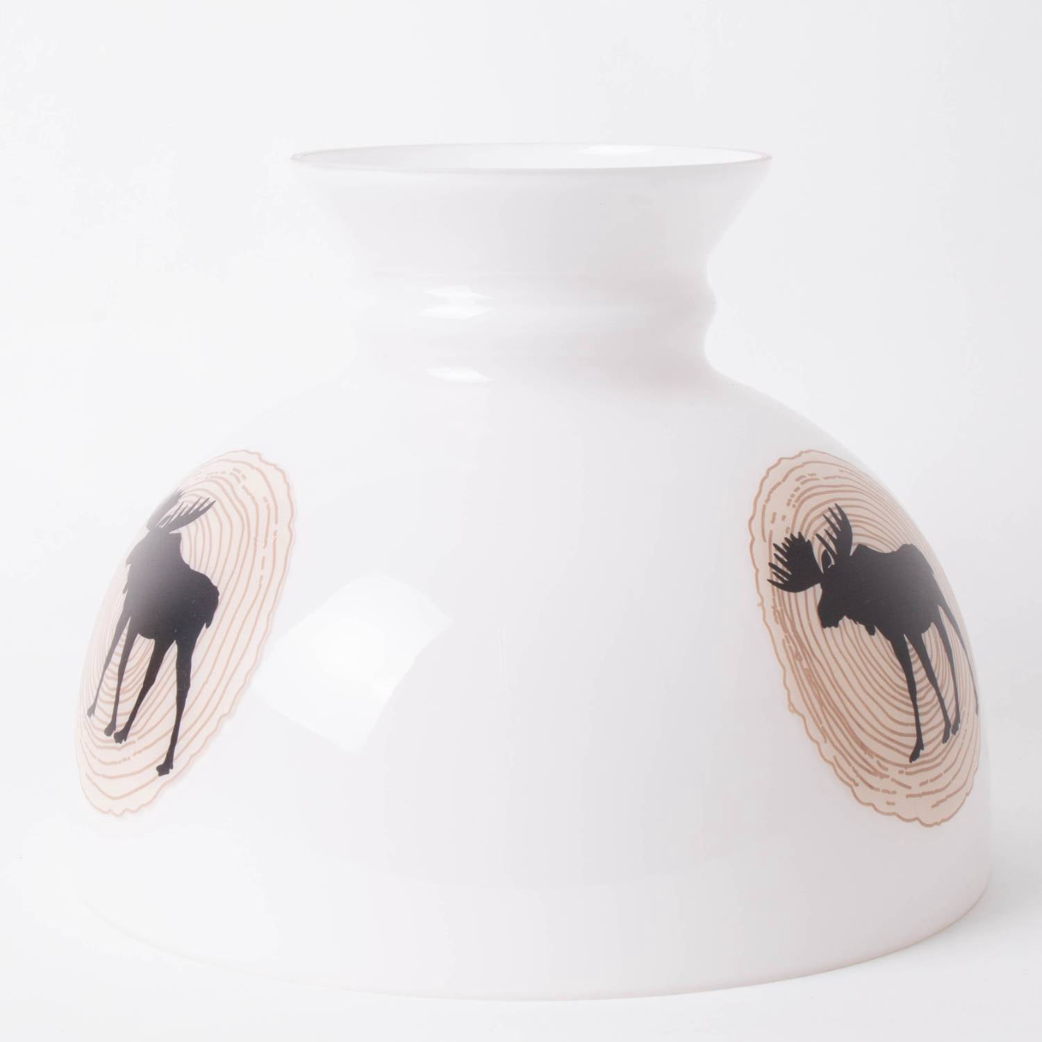 Aladdin Oil Lamp Shade - Student Design Glass Lampshade with 10 Inch Base Fitter, Moose on White Background