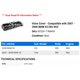 thumbnail image 2 of Valve Cover - Compatible with 2007 - 2008 BMW X3 E83 N52, 2 of 2