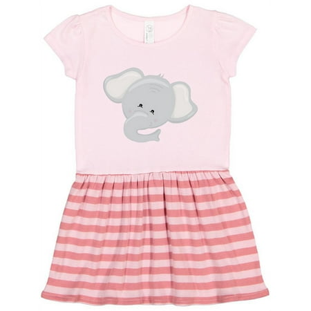 

Inktastic Cute Elephant Head Gift Toddler Girl Dress