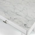 thumbnail image 4 of Pemberly Row 44" Rectangular Italian White Marble Writing Desk w/ White Legs, 4 of 9