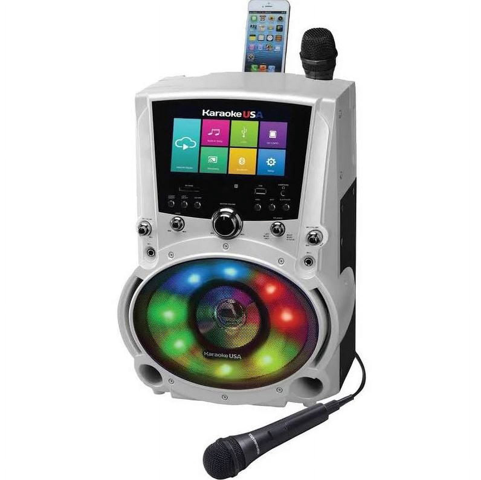 Karaoke USA WK760 All-In-One Wi-Fi Multimedia Karaoke System With 7" LCD Touch Screen, Recording and Bluetooth Speaker