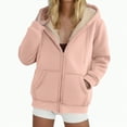 thumbnail image 2 of Towmus Zip up Hoodies for Women Oversized Solid Color Hood Sweatshirt Warm Winter Coats with Pockets S-3XL, 2 of 5