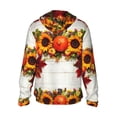 thumbnail image 3 of Kll Autumn Pumpkins Fall Leaves Print Men'S Women’s Upf 50+ Sun Protection Outdoor Hoodie Jacket Long Sleeve Fishing Hiking Performance Shirt- Medium, 3 of 8