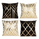 thumbnail image 1 of Set Of 4 Pillow Covers 18 ×18 Inch Gold Foil Home Decorative Black And Gold, 1 of 9
