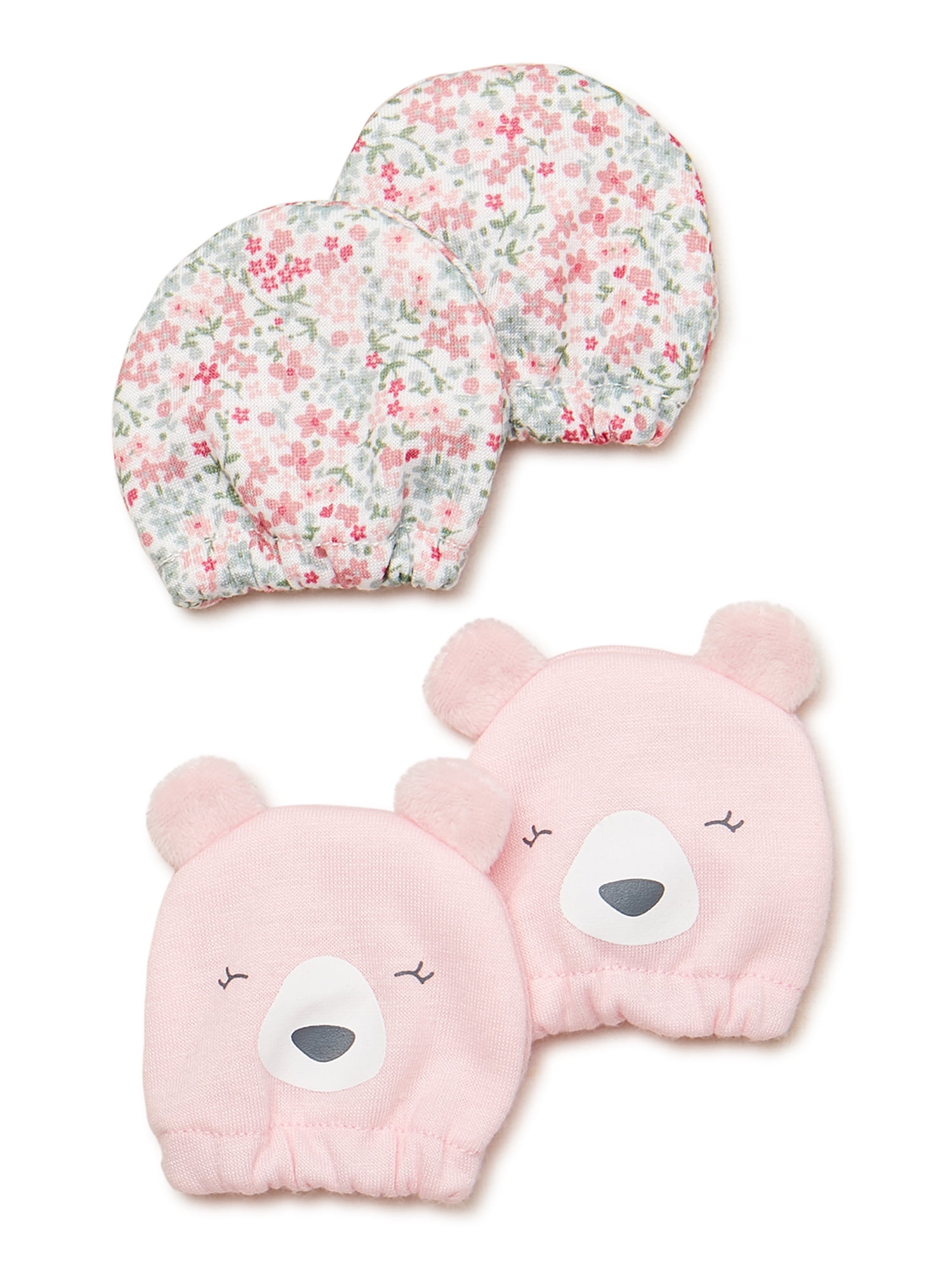 Carter's Child of Mine Infant Girls Floral Mittens, 2-Pack, Size Newborn