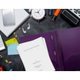 thumbnail image 5 of Better Office Products Purple Plastic 2 Pocket Folders with Prongs, Heavyweight, Letter Size Poly Folders, 24 Pack, with 3 Metal Prongs Fastener Clips, Purple, 5 of 5