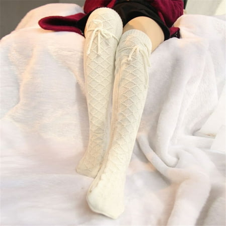 

No Show Socks Women Cable Knit Over Knee Long Boot Warm Thigh-High Soft Leggings Sock