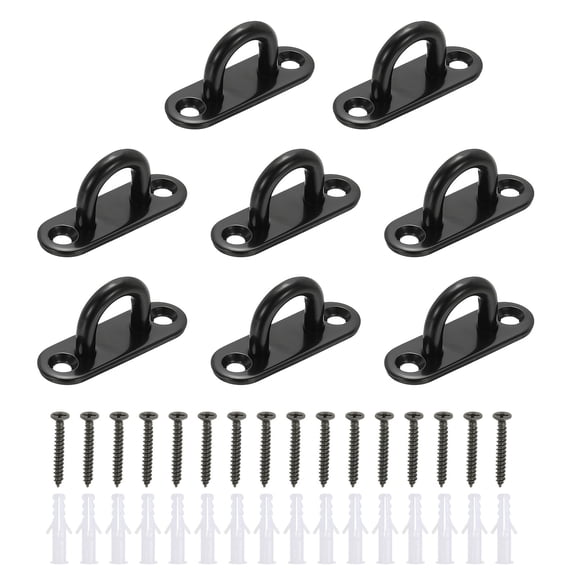 Uxcell 8Pcs 304 Stainless Steel Ceiling Hooks - Rounded Wall Mount U Ceiling Hook with Screws for Hanging Ropes