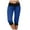 Blue, variant on Frostluinai Capri Leggings for Women Mid Waisted Drawstring Soft Workout Capris with Pockets Plus Size Color Block Sweatpants