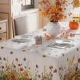 thumbnail image 3 of Fall Color Wild Flowers Pumpkin Tablecloth Rectangle Washable Table Covers for Home Party Decorations 60x84 Inch, 3 of 5