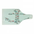 thumbnail image 1 of Anchor Cutting Board, Nautical Shape with Binoculars Captain Hat Compass Mermaids, Decorative Tempered Glass Cutting and Serving Board, Wine Bottle Shape, Seafoam Coral Teal, by Ambesonne, 1 of 1