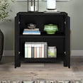 thumbnail image 3 of Evelyn&Zoe Chabot 28" Wide Rectangular Accent Cabinet, Black Grain, 3 of 7