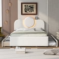 thumbnail image 3 of Euroco Full Size Upholstery Platform Bed with Trundle and Drawers for Kids Teens Adults, LED Light and USB Ports, 3 of 16