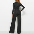 thumbnail image 6 of Riforla Jumpsuits for Women Casual Jumpsuits Loose Fit Belted Dressy Long Sleeve Crewneck Autumn Jumpsuit Long Wide Legs Formal Rompers Jumpsuits for Women Black XL, 6 of 8