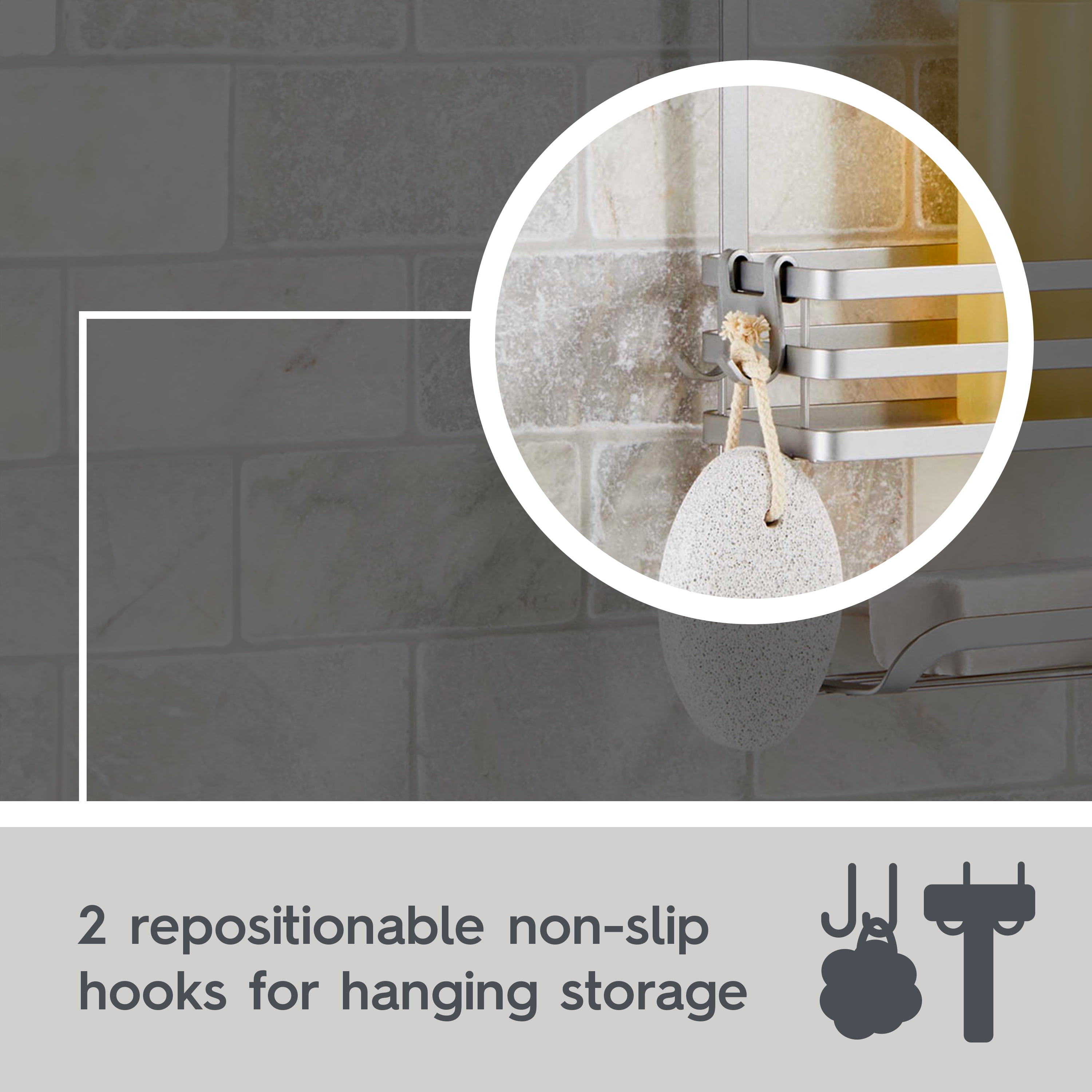 Better Homes & Gardens Nickel Shower Caddy with Flat Wire and 3 Shelves