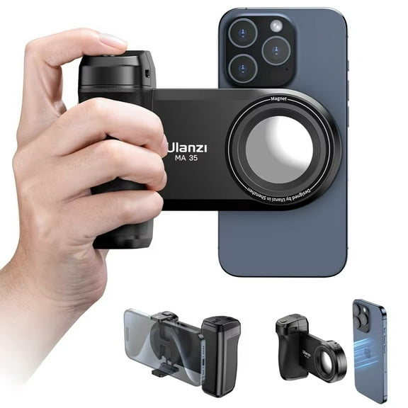 Ulanzi MA35 MagSafe Smartphone Camera Shutter Grip：Bluetooth Selfie Handle As Camera Photo Stabilizer Vertical Horizontal Shoot