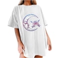 thumbnail image 2 of Puntoco Blusa de manga corta informal con estampado de sol y luna vintage para mujer Puntoco Puntoco-3497, 2 of 8