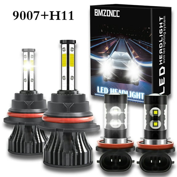 For Nissan Frontier 2005-2018 4X High/Low Beam LED Headlight Fog Light Bulbs Kit