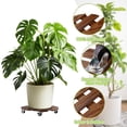 thumbnail image 5 of urorentea 2 Pack 16inch Wooden Plant Caddy with 5 Wheels, Rolling Plant Stand with 360° Caster Wheels, Thicken Wood Plant Dolly for Indoor Outdoor, Round Plant Rollers Tray for Large Plants & Pots, 5 of 7