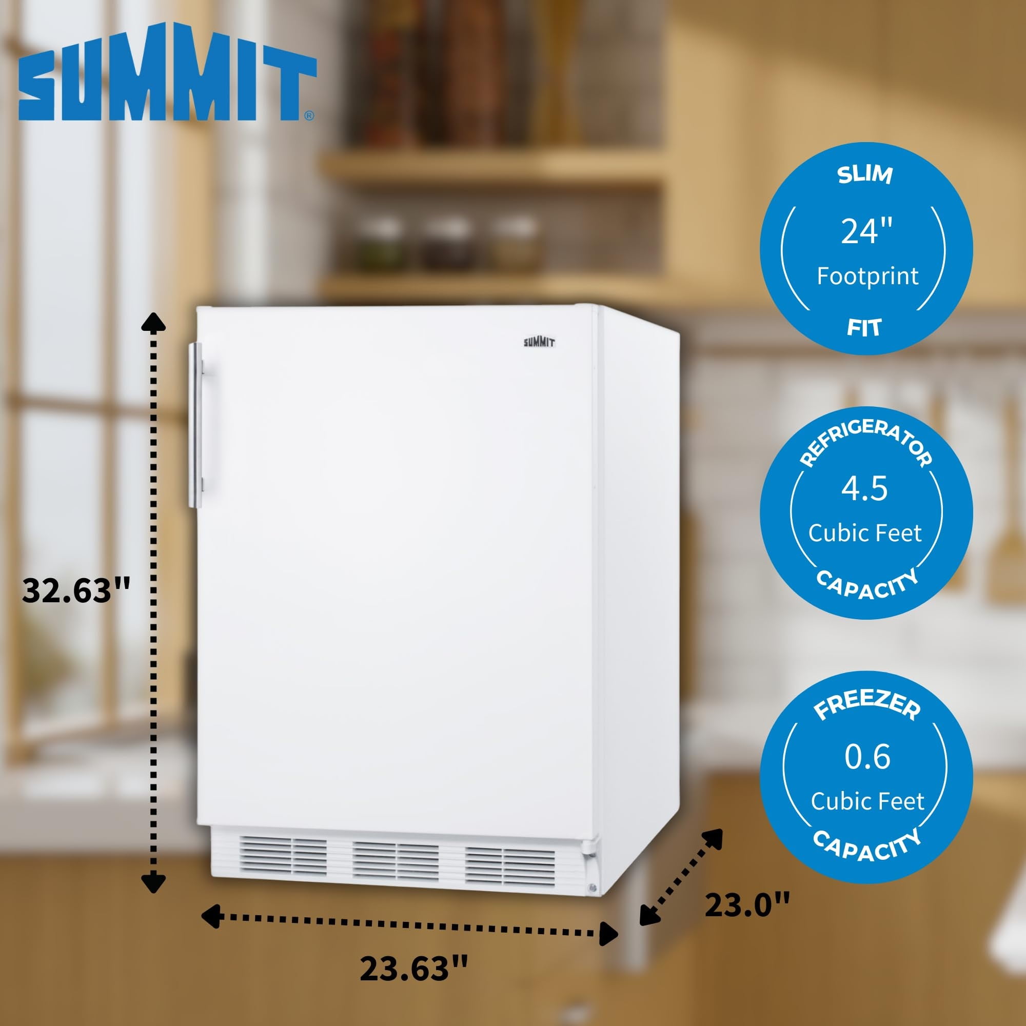 24" Wide Refrigerator-Freezer, White