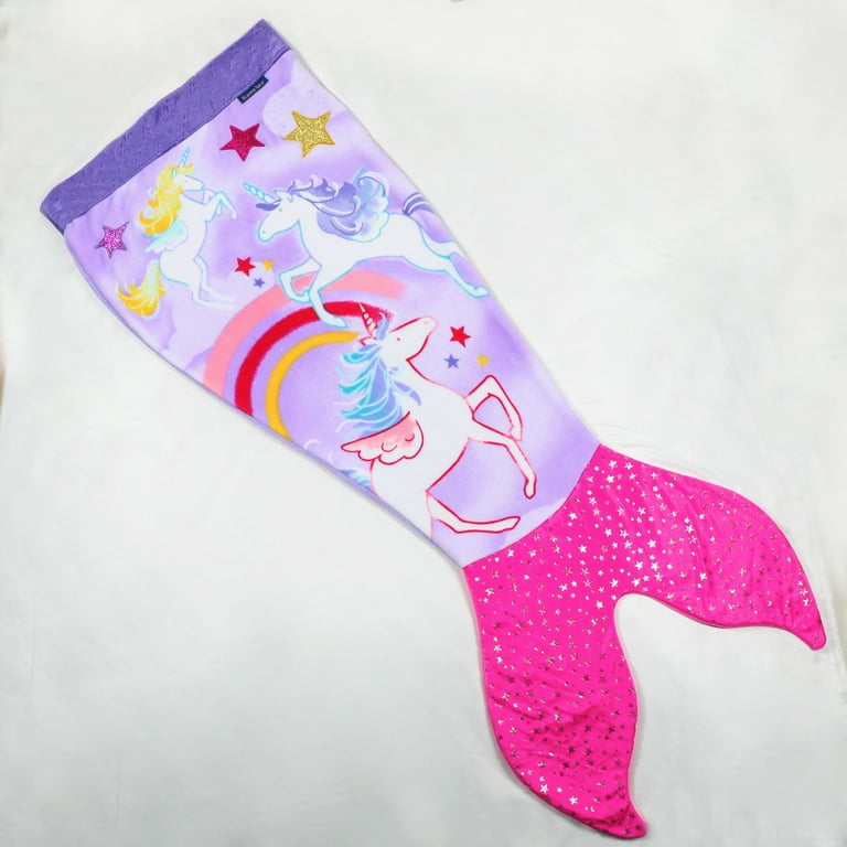 Unicorn Blankie Tail for Kids by Your Zone Pink and Purple Walmart