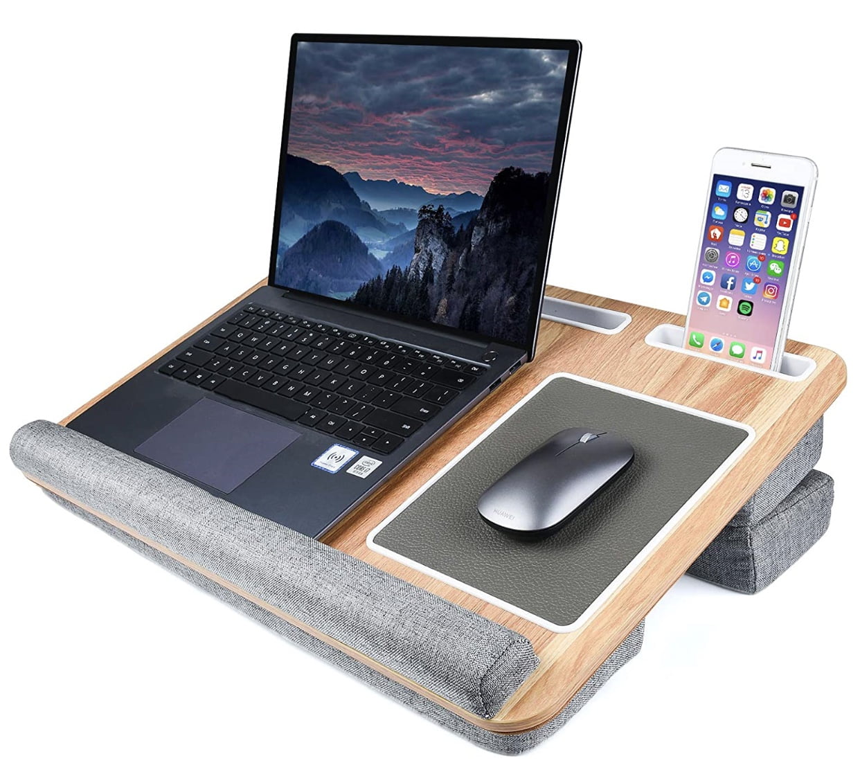 Home Office Lap Desk Fits up to 17 Inches Laptop with Cushion 